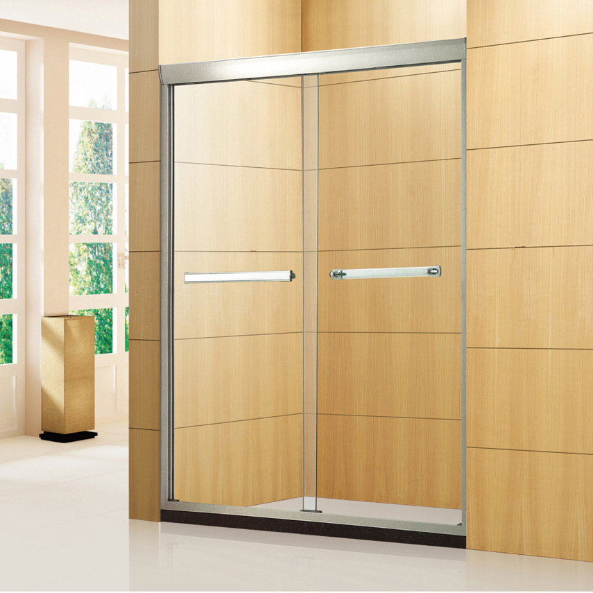 一字形双活动移门式浴室玻璃隔断门吊轮淋浴门简易淋浴房厂家定制