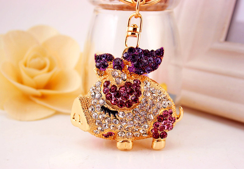 60g Weight Diamond Inlay Material Keychain Classification Alloy, Metal Material Animal, Car Pattern Unisex Gender Cute Style Coffee, Pink, Purple, Red, Blue Color Animal Car Keychain Alloy Metal Diamond Unisex Cute Keychain 15