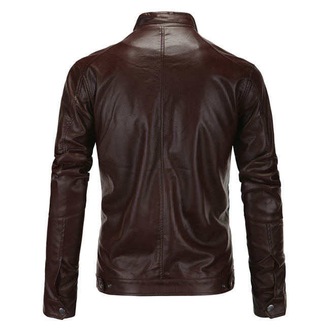 British fashion men’s wash PU leather clothing in Europe and America