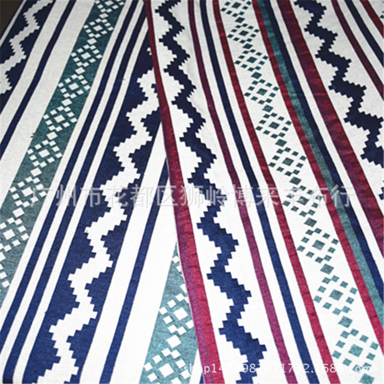 现货供应 涤棉色织提花布沙发背包装饰玩具家居工艺品面料