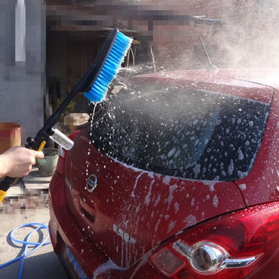 洗车刷子通水刷软毛开绒汽车喷水刷 洗车工具轮毂轮胎毛刷子长柄