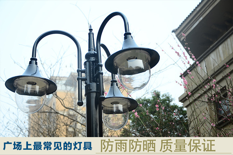 GardenLamp 3米3头景观灯小区公园学校路灯LED别墅喇叭花园广场灯