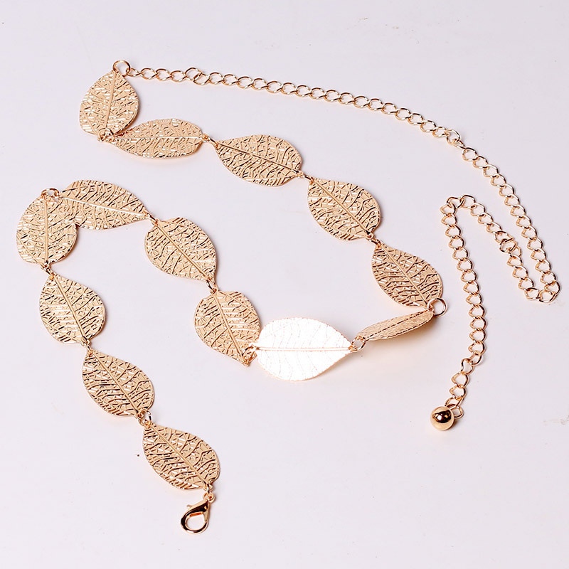 Women girls singers Fashion dress metal leaf belt Trend personality stage performance single-layer waist chain Dress accessories female body chain Women girls singers Fashion dress metal leaf belt Trend personality stage performance single-layer waist chain Dress accessories female body chain