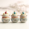 Ceramics, pendant, accessory handmade, small bell, for luck