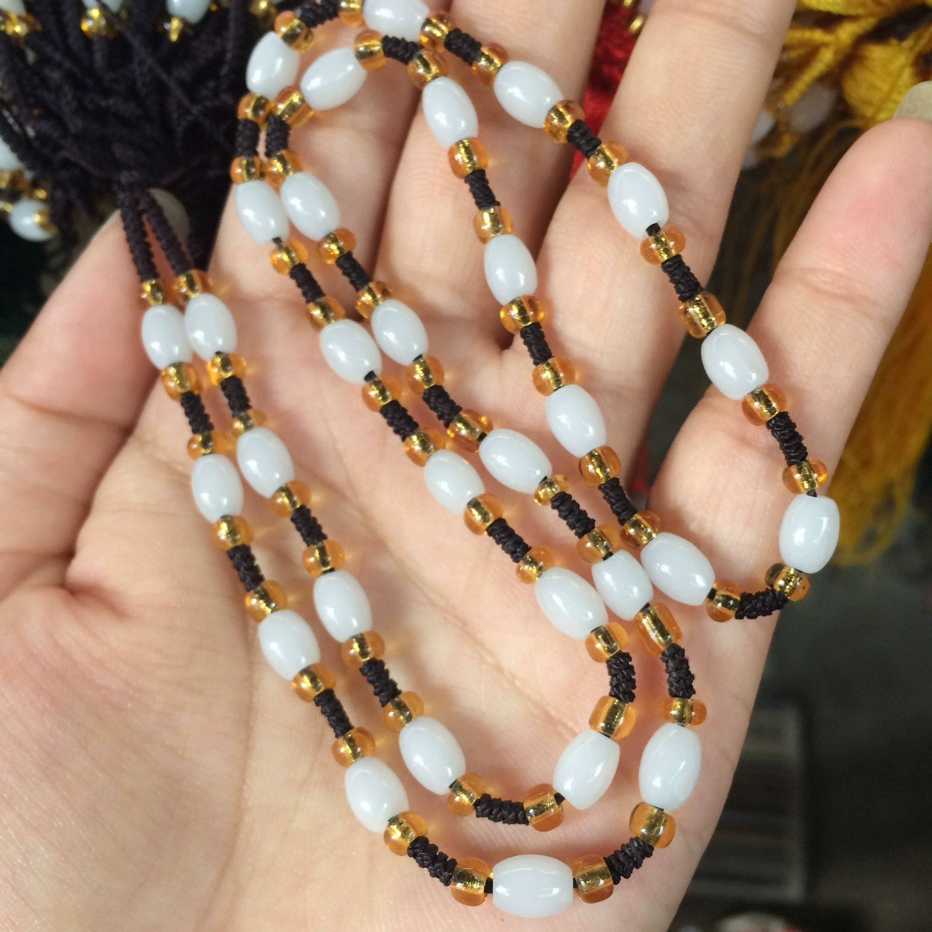 Woven necklace cord jade from pearl, pendant, strap, DIY