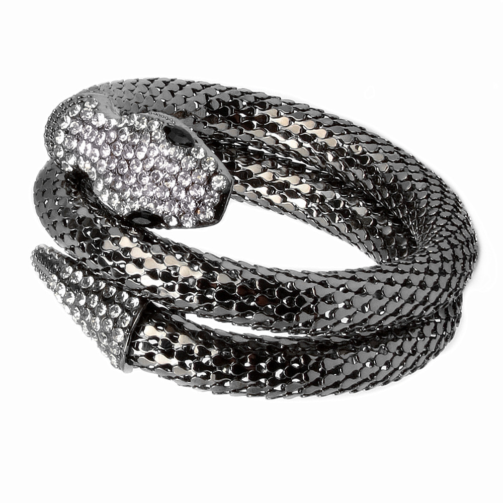 Fashion Snake Alloy Inlay Rhinestones Bangle