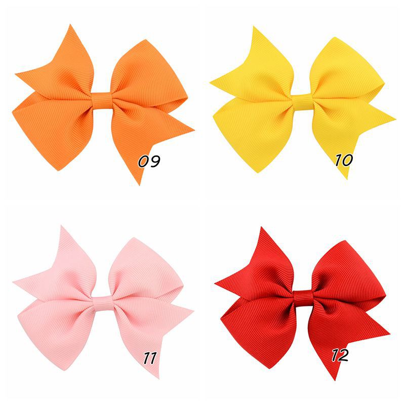 Fashion Solid Color Ribbed Ribbon V-shaped Bowknot Clip Children's Hair Accessories display picture 3