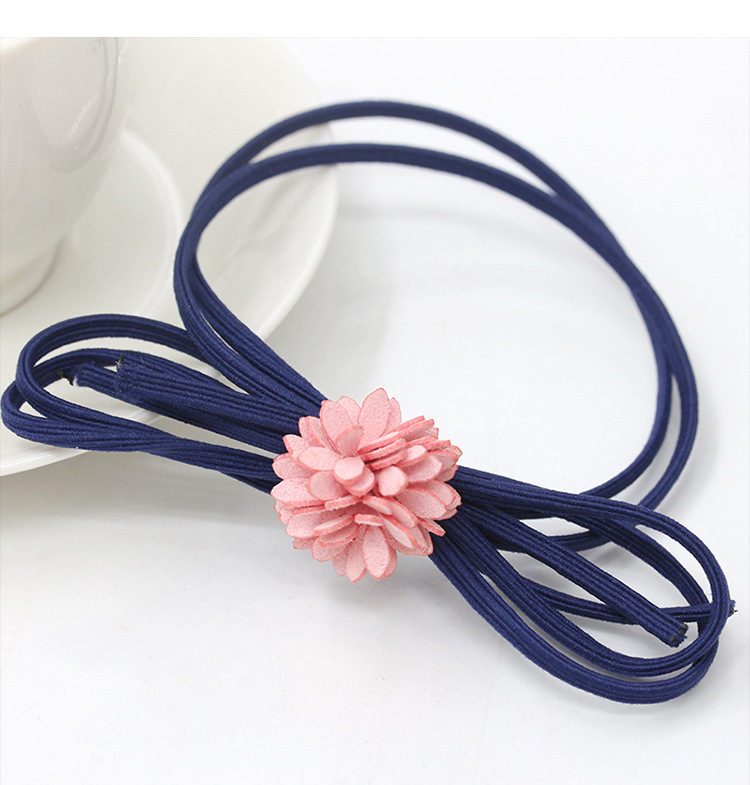 Handmade Bow Flower Hair Rope High Elastic Rubber Band Hair Ring Hair Accessories Headdress Wholesale display picture 10