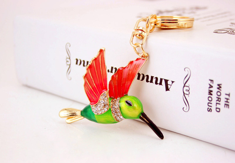 Creative Cute Woodpecker Keychain Bird Key Chain Animal Metal Pendant display picture 2