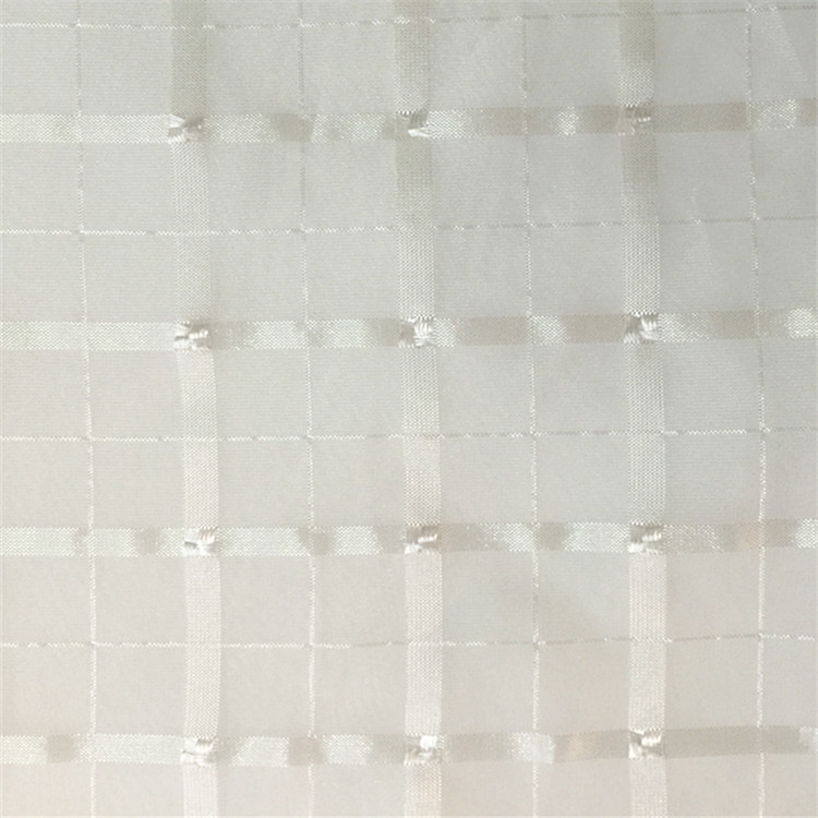 专业批发 提花田字格子欧根纱布料 夏季女装裙料布艺 质量保障