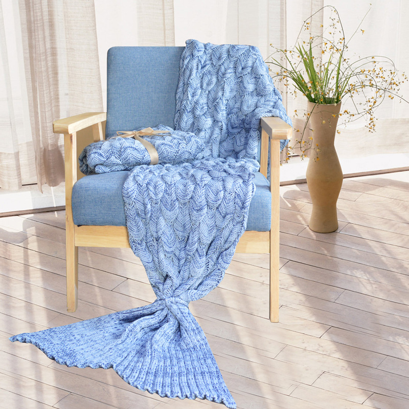 Fashion Solid Color Mermaid Acrylic Blanket display picture 5