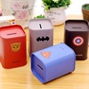 Square metal heroes, piggy bank, Korean style, British style