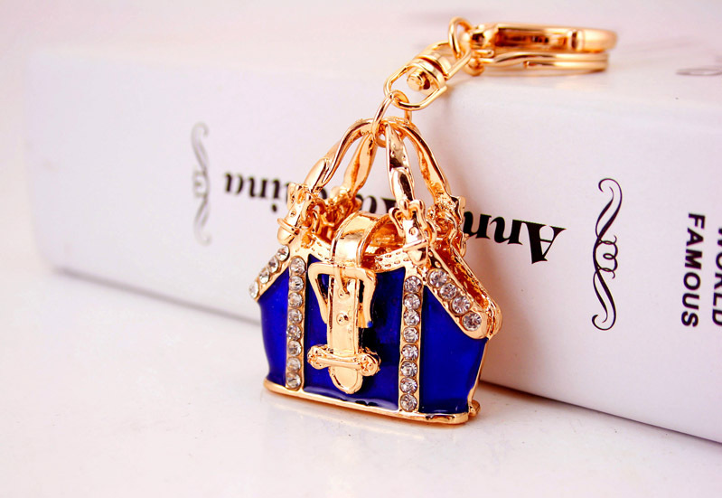 54g Weight Alloy, Metal Material Unisex Gender Purple, Red, Blue Color Creative Handbag Shape Key Chain 4