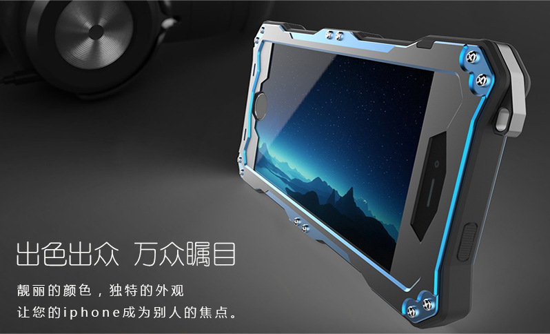 R-Just Gundam Water-resistant Shockproof Dirt-proof Snow-proof Premium Armor Heavy Duty Metal Protective Case Cover for Apple iPhone 5S/5/SE