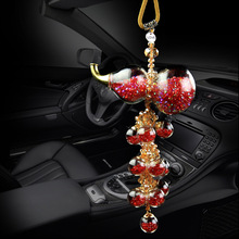 跨境汽車掛件水晶葫蘆車載掛飾水鑽保葫蘆后視鏡吊墜車內裝飾用品