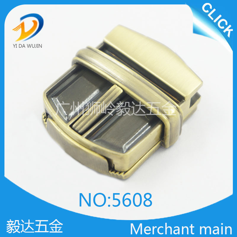 厂家批发箱包五金配件复古插锁