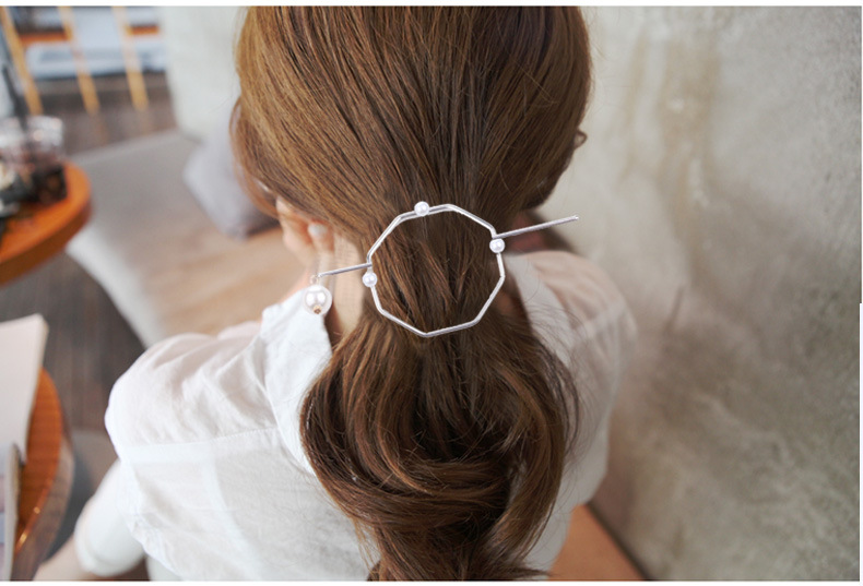 Simple Style Heart Shape Solid Color Alloy Plating Hollow Out Hairpin 1 Piece display picture 3