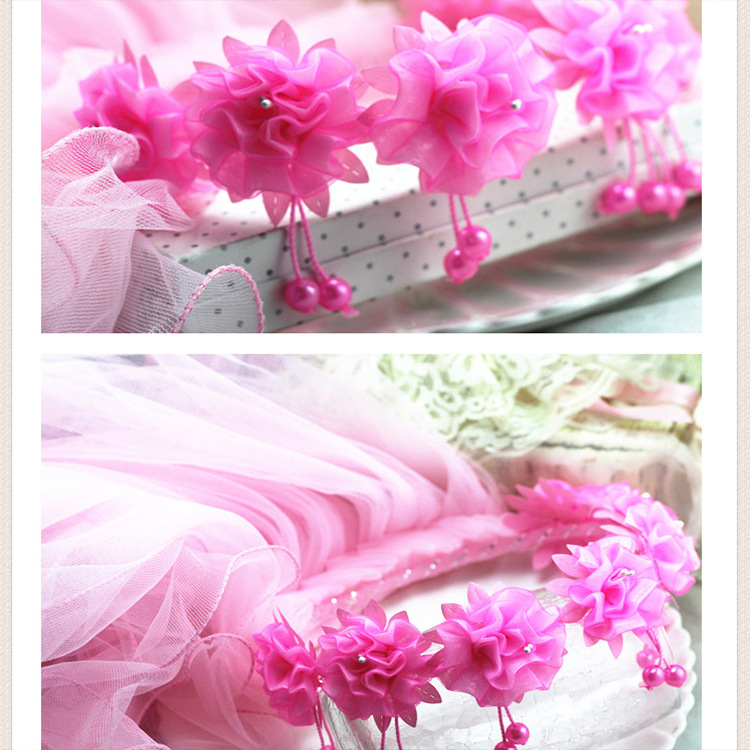 4 구슬 베일 핑크