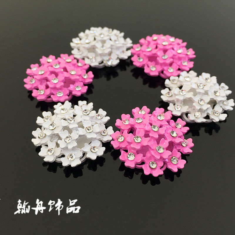 韩版发饰配件花盘配件现货 合金满天星水钻发饰diy配件 厂家直销