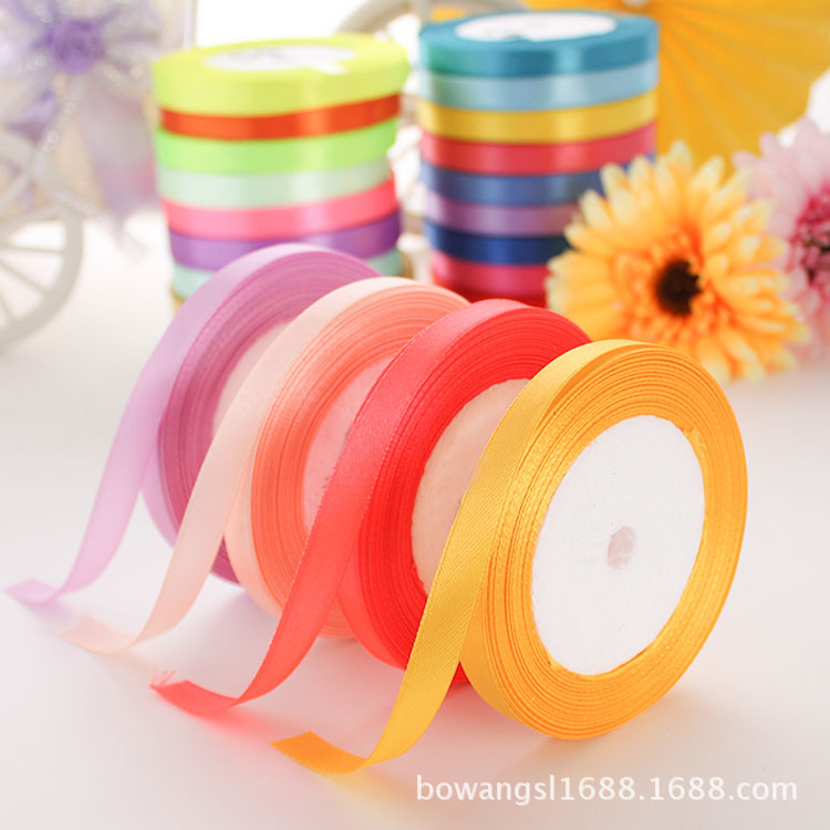 Yiwu venta al por mayor 1cm cinta regalo flor embalaje pastel hornear decoración cinta DIY casual multicolor