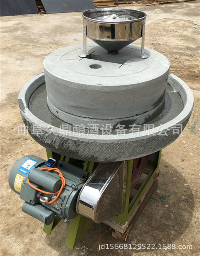 韭菜电动石碾机 加大料斗米浆电动石磨机