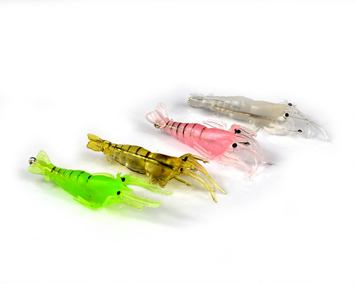 Wholesale bionic glow-in-the-dark fake shrimp lure 4cm soft shrimp with hook fishy smell fake lure lure tip-up bait