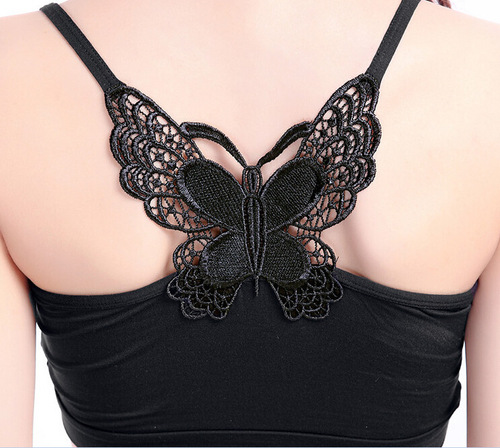 Korean Version Versatile Summer Lace Butterfly Bow Bralette Strappy Base Wrap Bra Modal Fabric Small Strappy Bra