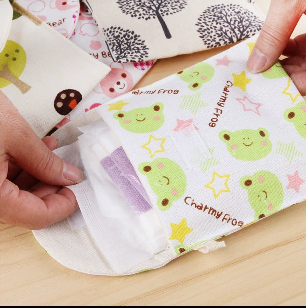 Картонные санитарные прокладки, салфетки, маленькая сумка, organizer bag, хлопок и лен