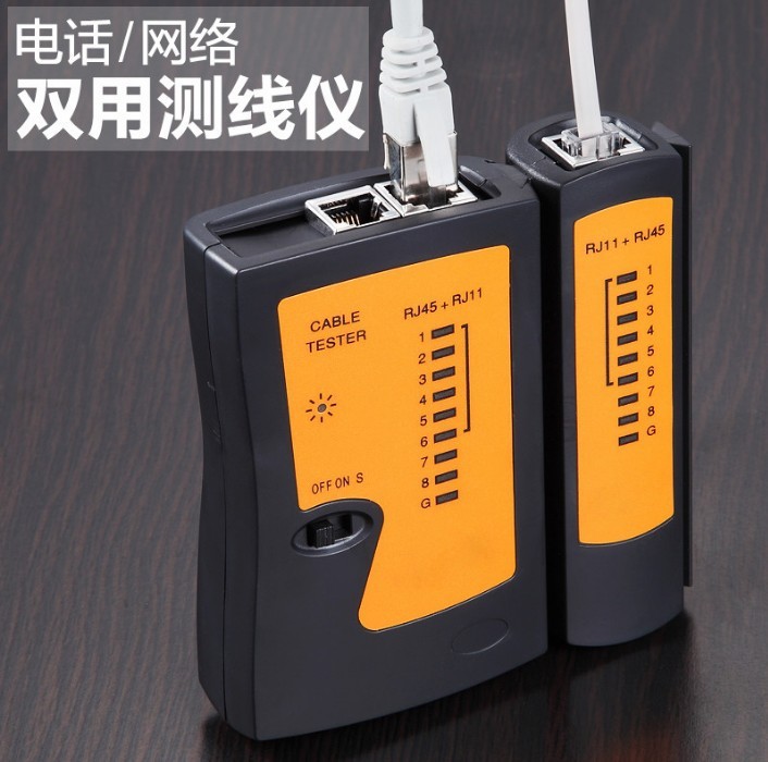Bear Master Hand Black Network cable telephone line Cable tester RJ45 RJ11 Network Cable tester