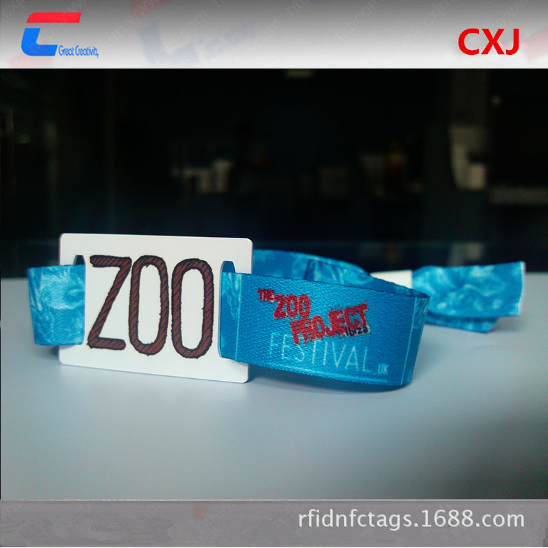 RFID入场识别扣腕带，NFC涤纶手腕带 身份识别腕带