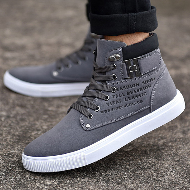 Spring 2023 New Korean Edition Men's Shoes High Top Board Shoes Vintage Casual Lace-Up Men's Trend Martin Boots Wholesale