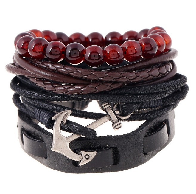 Leather bracelets European and American...