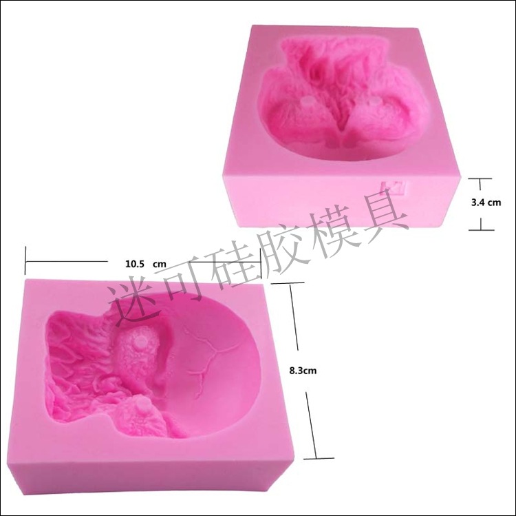 Halloween tridimensional cráneo molde de silicona molde de chocolate molde de la torta hecha a mano molde de jabón al por mayor