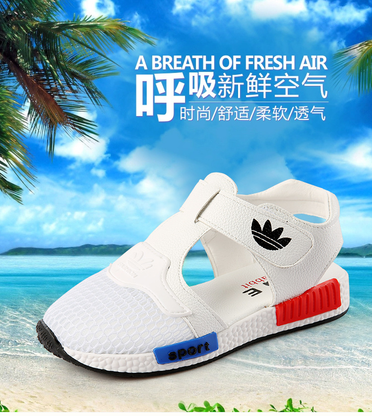 Sandales enfants en similicuir Baotou coutures en cuir pour été - semelle caoutchouc antidérapant - Ref 1053409 Image 7