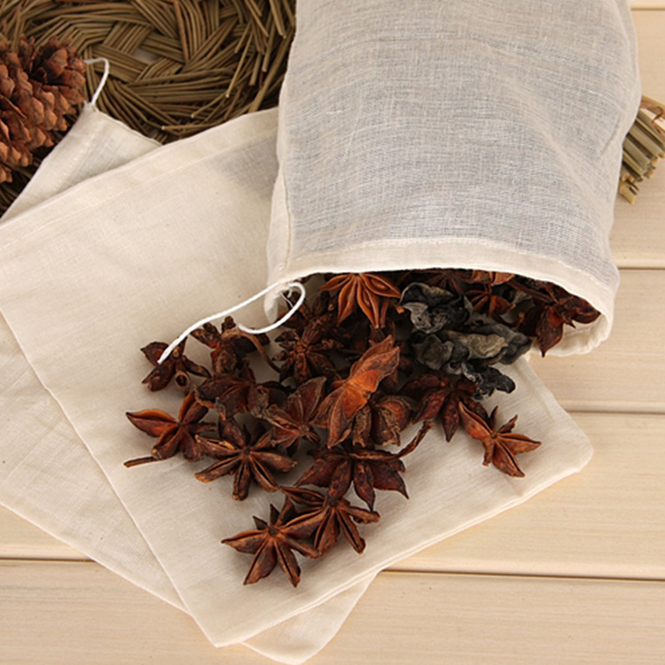 A1350 bolsa de filtro de cordón de algodón grande suministros de cocina bolsa de sopa estofado bolsita bolsa de escoria