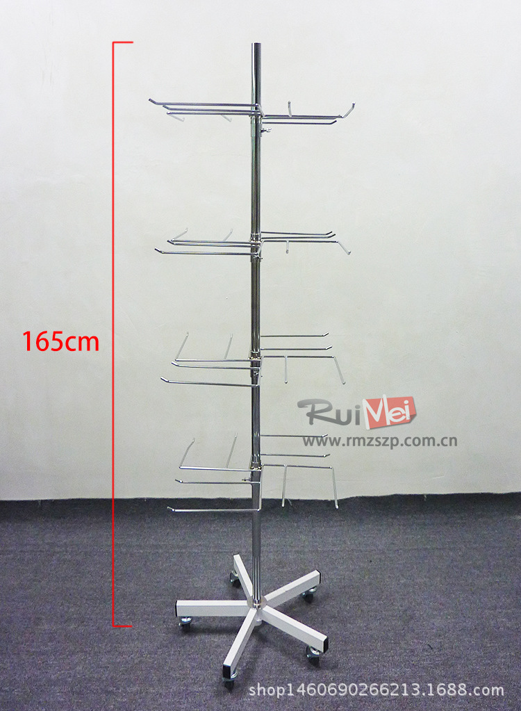 落地式旋转挂钩展示架  万字钩展示架 衣帽服饰展示挂架厂家定制