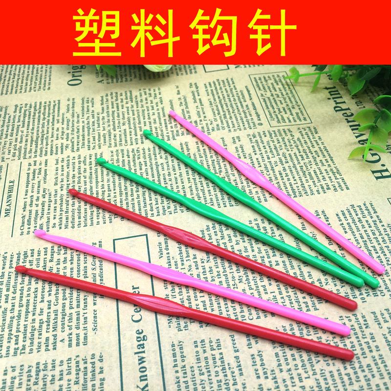 Sweater knitting plastic single head color crochet set hand knitting sweater needle factory supply