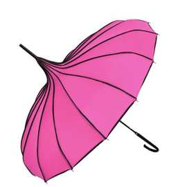 现货批发纯色公主宝塔伞拱形阿波罗创意直杆长柄16K雨伞一件代发