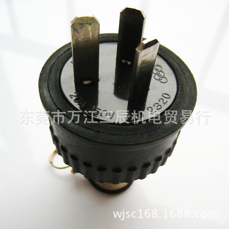 台湾荣光OLYMPIA三扁插头工业接线插头 国际插头WJ-2330橡胶插头