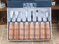Woodpecker Carving Knife Woodworking PM-A308 Set Wood Chisel Carving Tools Hand Carving Knife 8-Piece Set Root Carving Knife