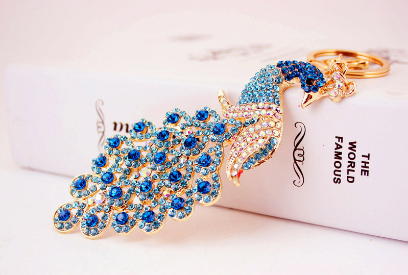 56g Weight Travel Occasion Alloy, Metal Material Animal Pattern Unisex Gender Dark Blue, Lake Blue, Pink, Purple, Blue, Yellow Color Chinese Style Creative Cute Diamond Keychain 4