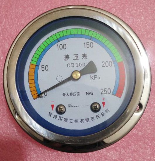 轴向带前边嵌入式安装差压表量程0-250KPa