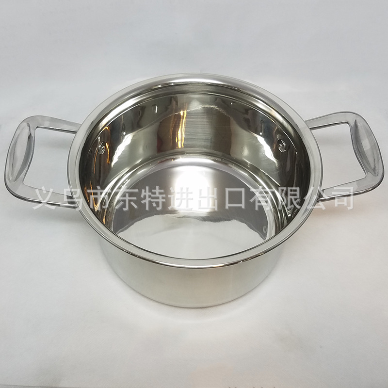 Factory direct sales of stainless steel non-magnetic double-bottom premium soup pot, household multi-purpose noodle cooking pot, soup making gift pot detail image 3