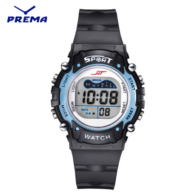 儿童LED手表男孩防水夜光电子表男女童中小学生多功能运动手表|ru