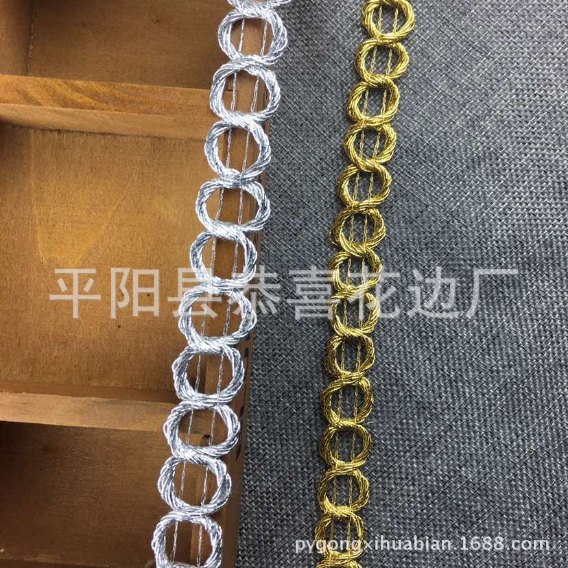 金色圆圈8字花边