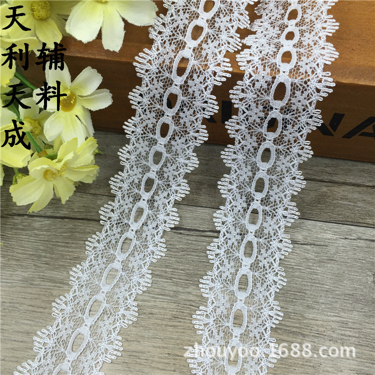3.5厘米睫毛穿丝带 经编锦纶 无弹镂空蕾丝花边辅料