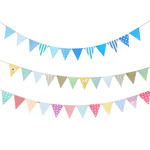 Festival party decoration supplies birthday pull flag banner pennant decoration arrangement colorful flag hanging flag props pull flowers