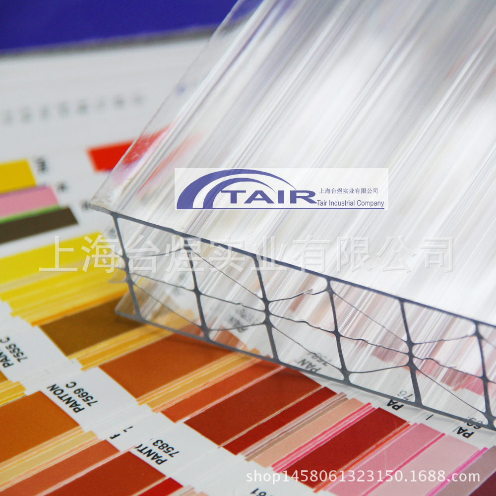 PC阳光板 中空板 聚碳酸酯透明雨棚车棚温室大棚车棚遮雨遮阳