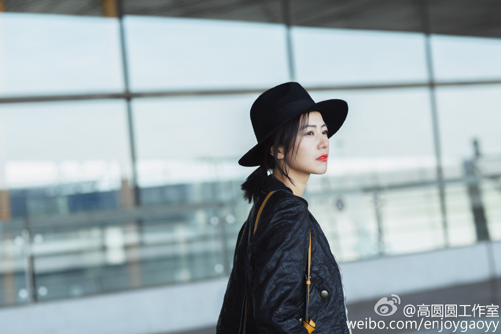 批发采购帽子-高圆圆同款气质走秀礼帽黑色爵