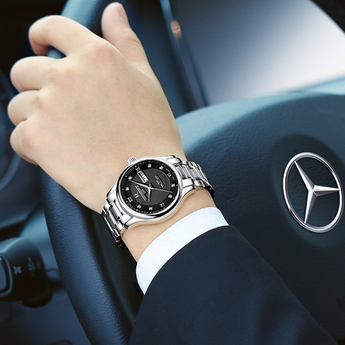 Ultra-thin waterproof stainless steel belt quartz men's and women's watches men's watches genuine belt student women's men's watches